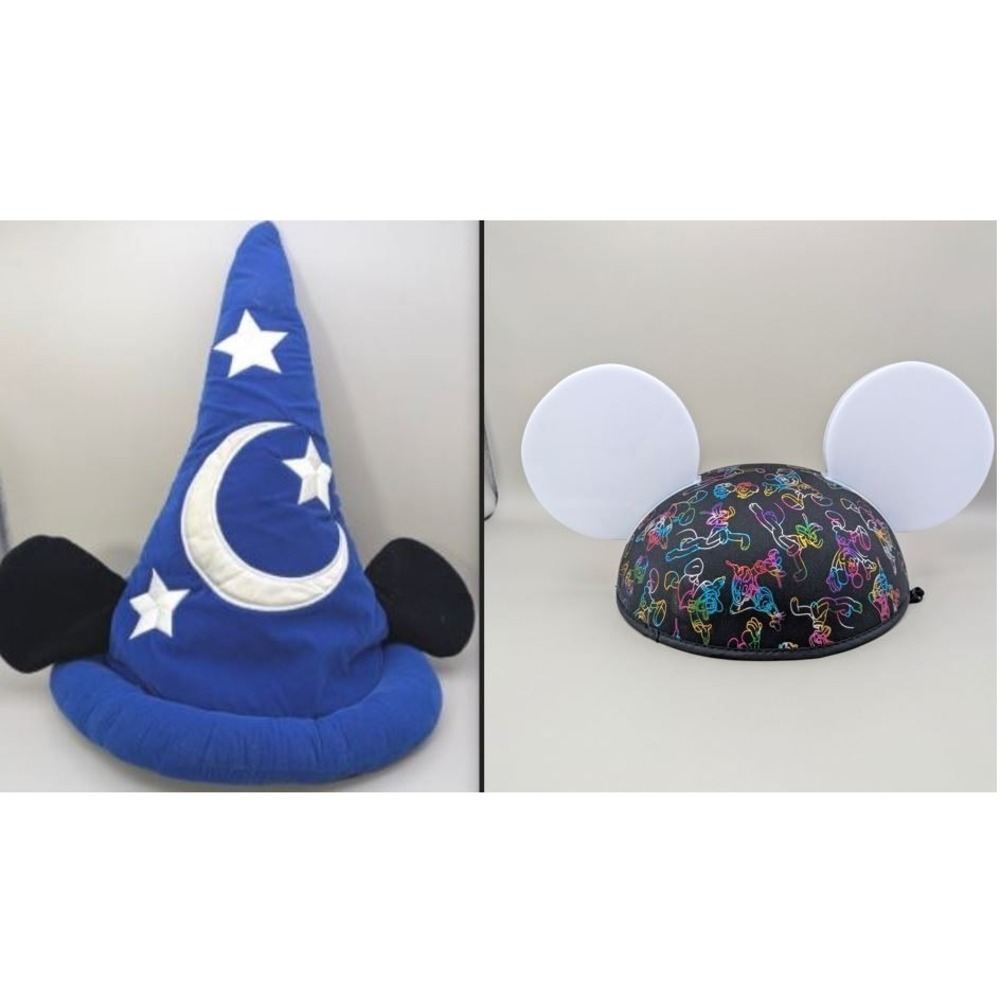 VTG Disney Mickey Mouse Sorcerer Wizard Hat Fantasia‎ and modern Mickey Ears